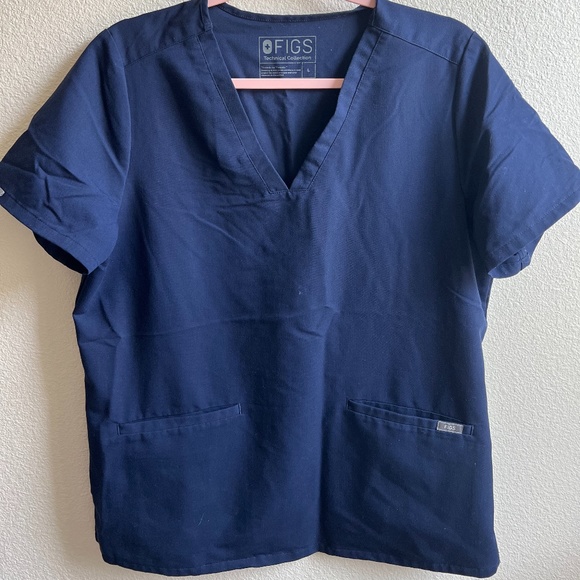 FIGS Women's Casma Three-Pocket Scrub Top - Large Navy Blue - Picture 1 of 2